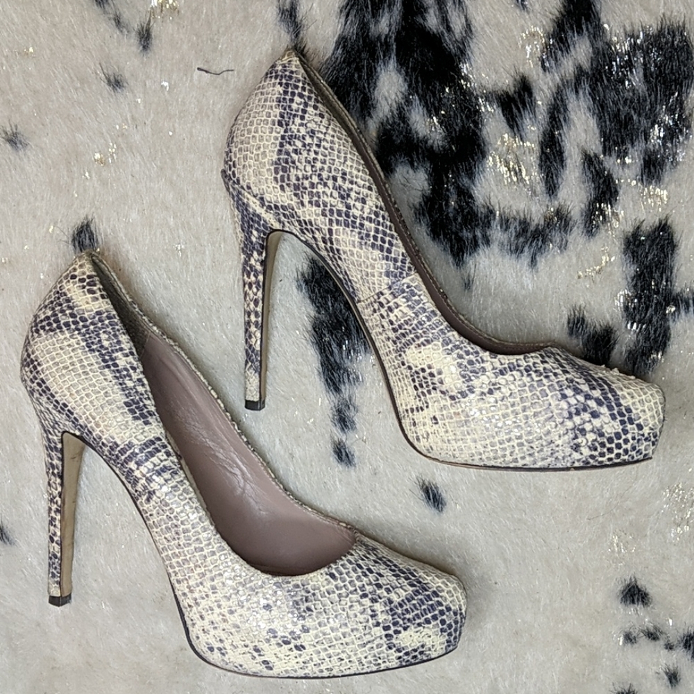 Vince Camuto Snakeskin Platform Pumps